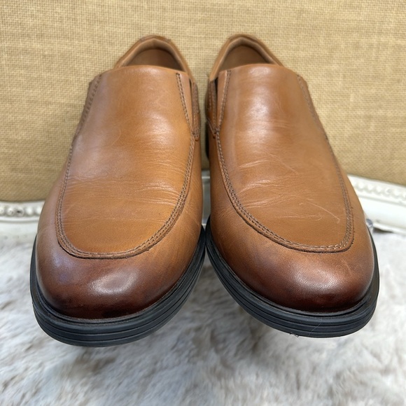 Clarks | Whiddon Step Size 9, Dark Tan Leather Slip On Loafers - Picture 10 of 14